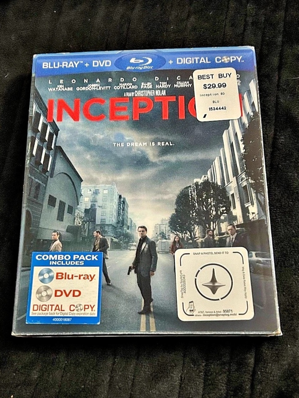 Inception Blu-ray DVD Combo Pack Slipcover Leonardo DiCaprio Christopher Nolan